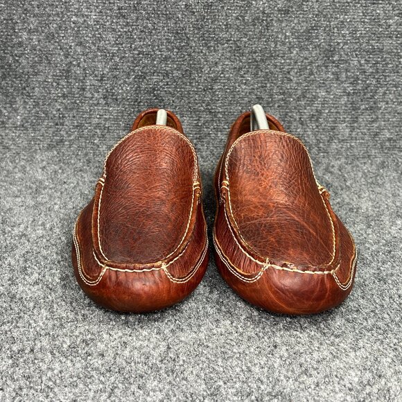 Duluth Trading Co. Bison Leather Driving Moccasins Mens 12 Brown Slip On Loafers - Picture 2 of 12
